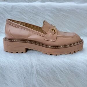 Sam Edelman Laurs Lug Sole Loafers Women's 8M Maple Sugar Patent Leather Chunky